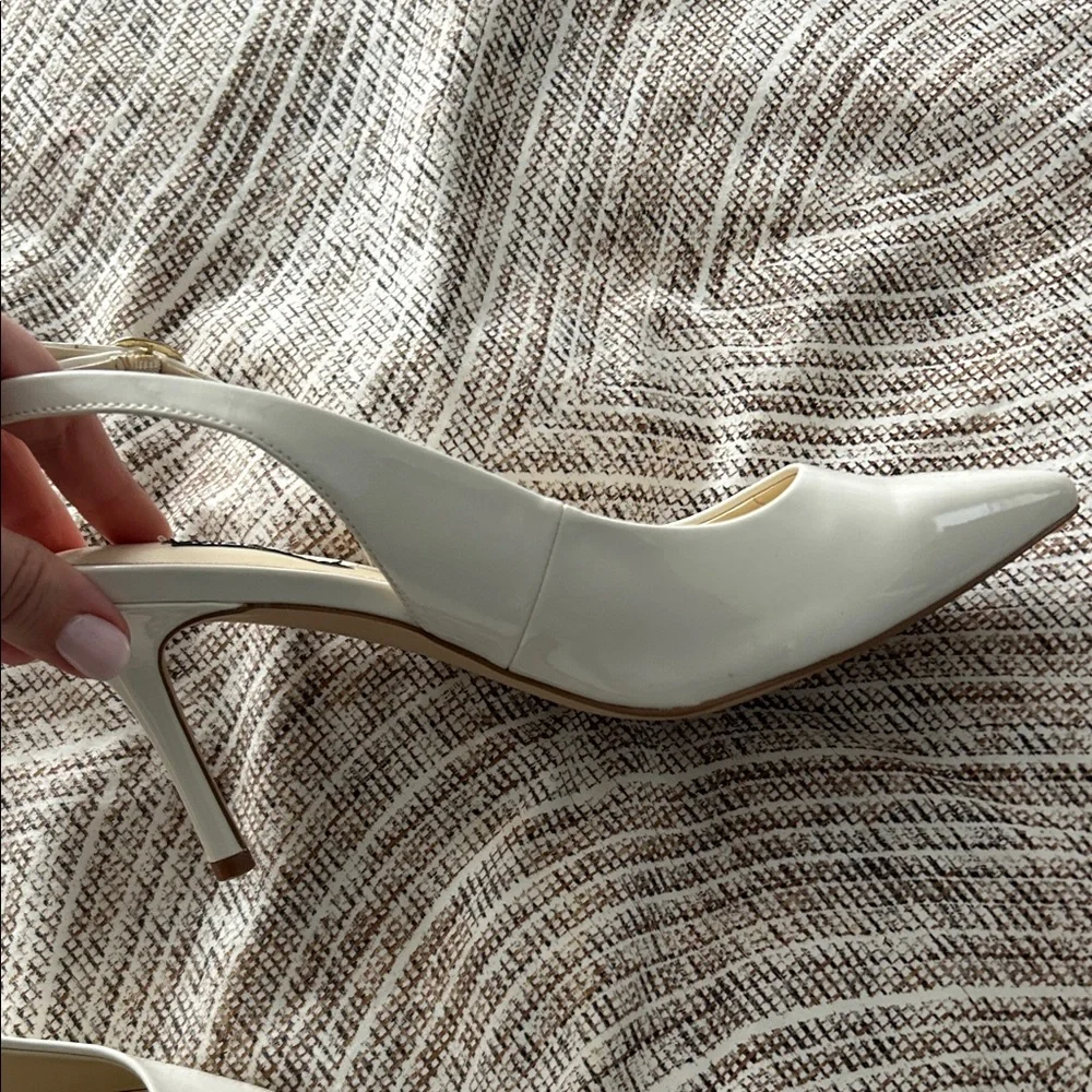 Only worn once! Nine West Cream Slingback Heels - Picture 5 of 7